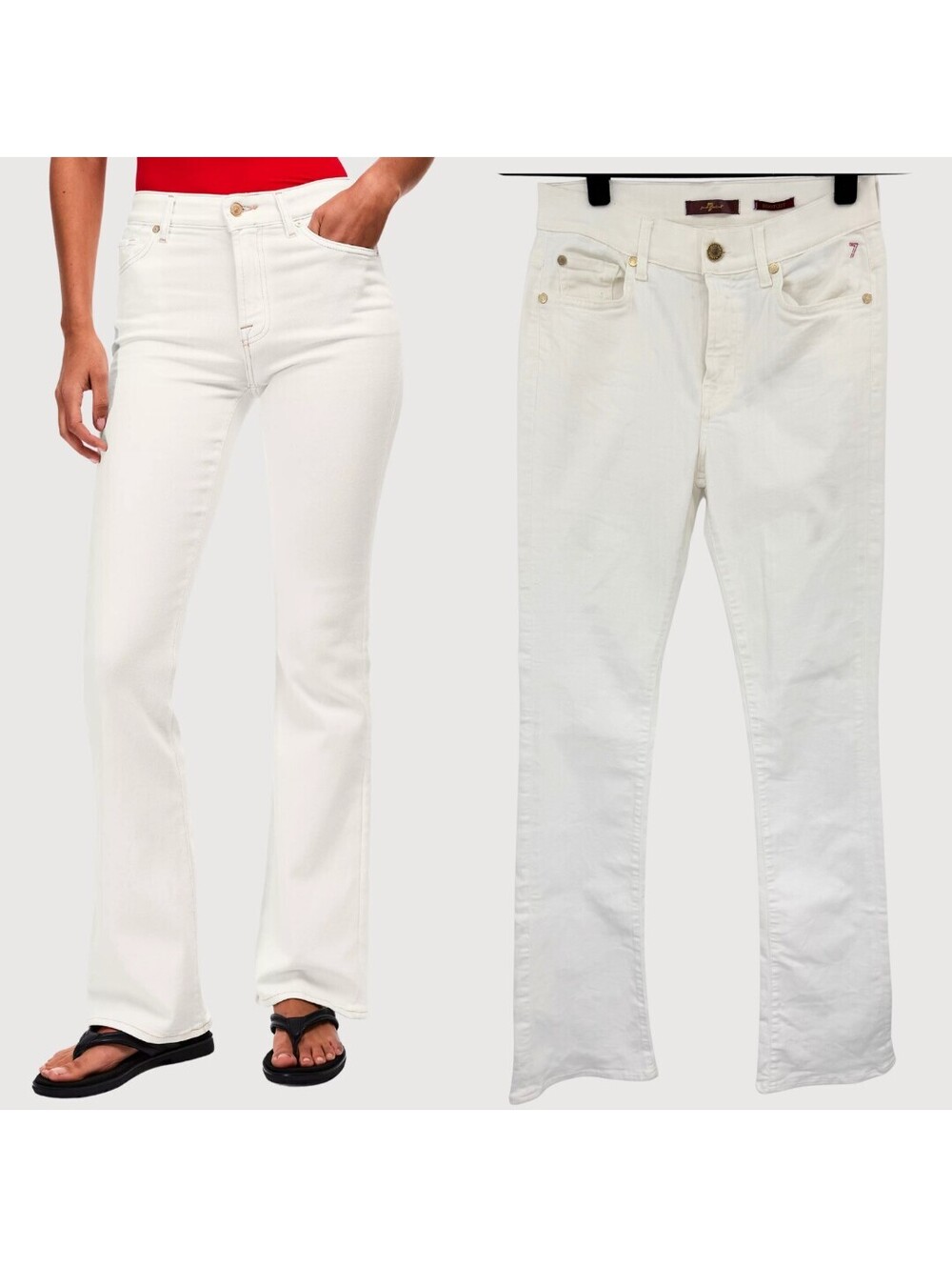 7 For All Mankind Bootcut Jeans Mid Rise Stretch Denim 26